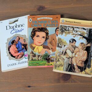3pk Harlequin Romance Books- Dark Mirror, Henriettas Own Castle, Waiting Man Set